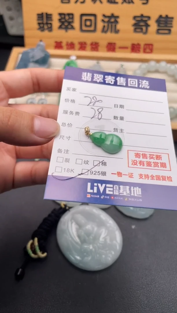 颈饰18K金镶嵌翡翠10146832