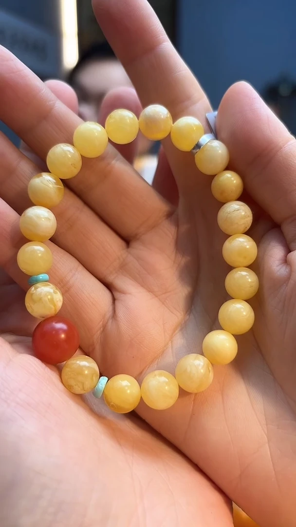 手链琥珀未镶嵌手串 瑕