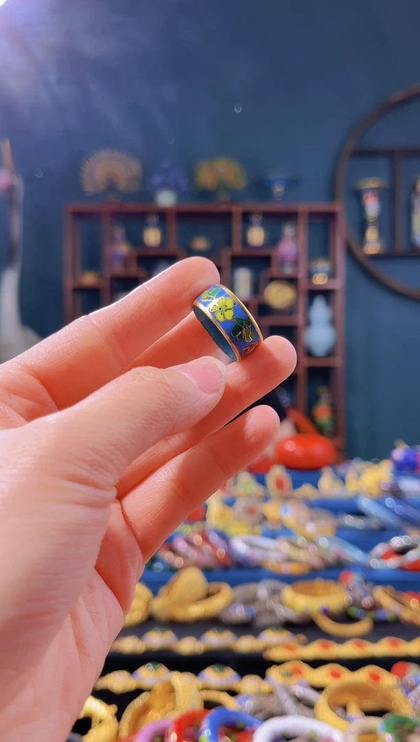 【闪购商品】非遗景泰蓝戒指 蓝色