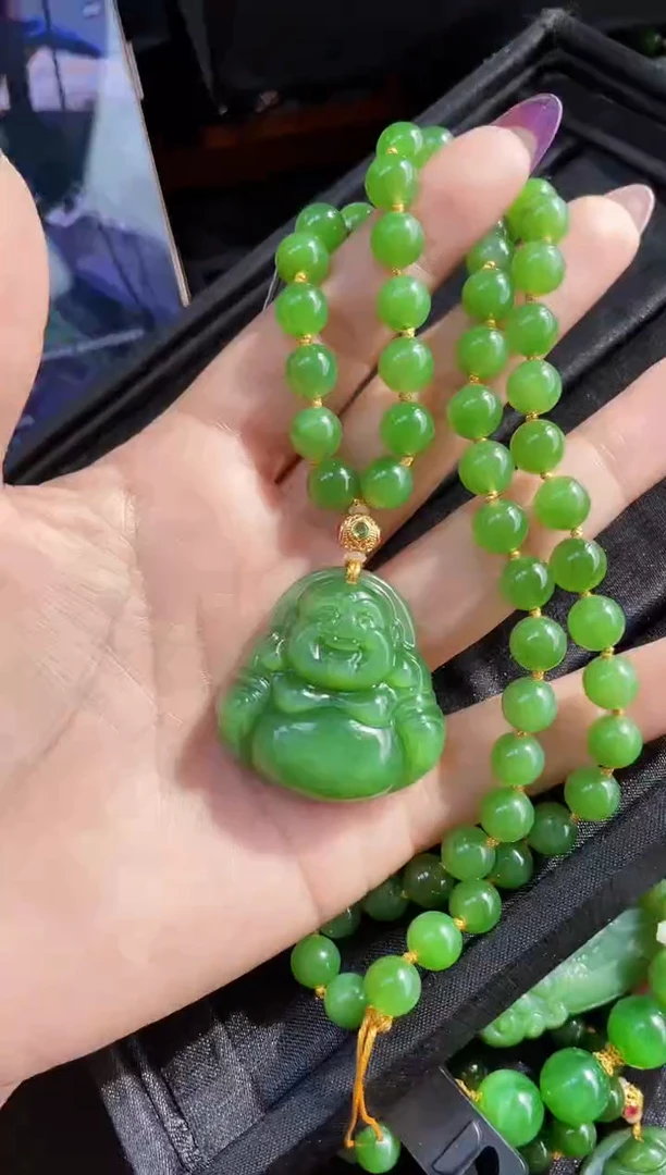 【闪购商品】和田玉套链18K金镶嵌多样性发一