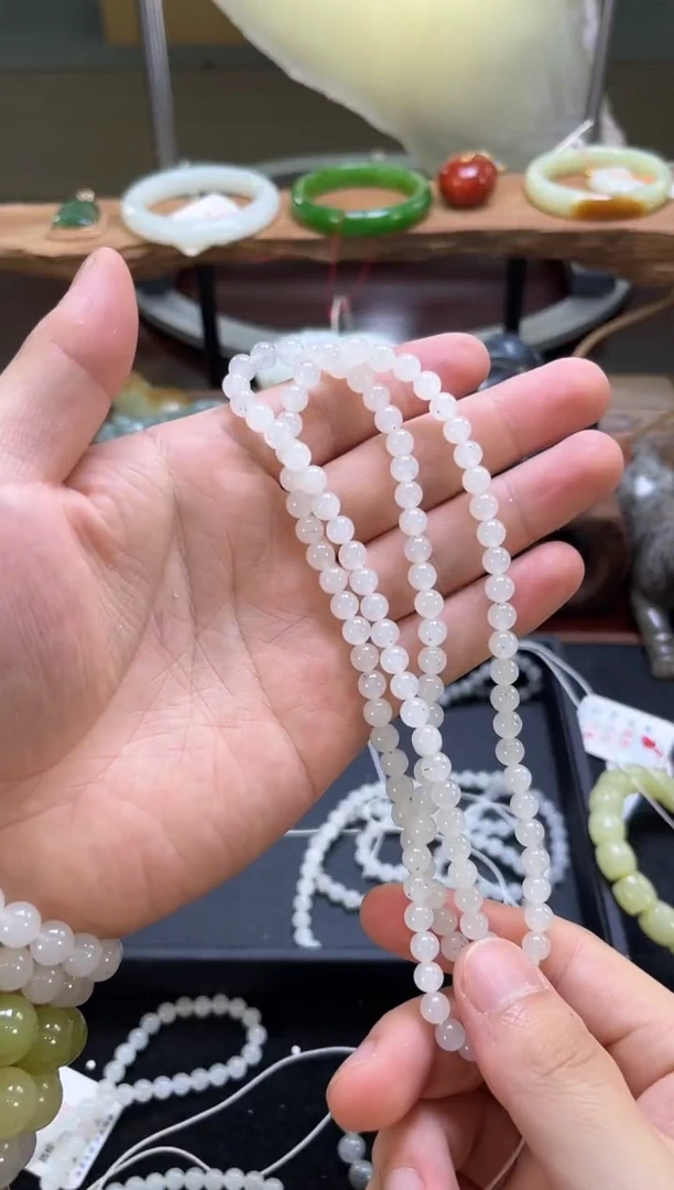 和田玉未镶嵌项链卡6新疆黑山 108项链