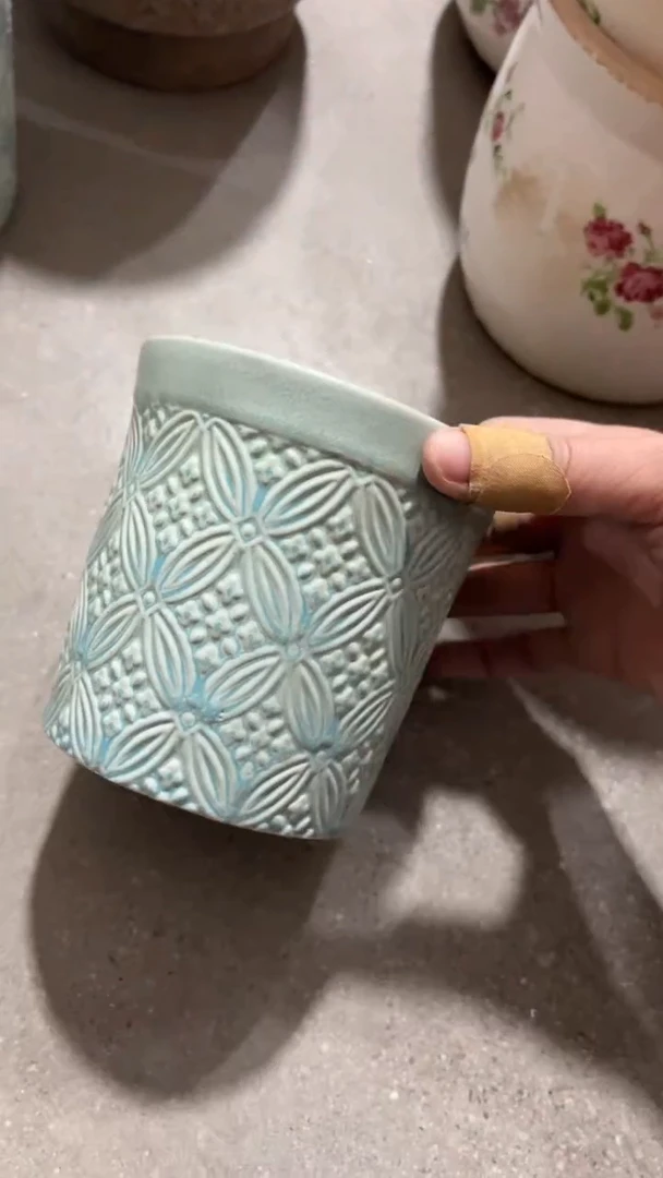 【闪购商品】陶瓷花盆高11cm内口10.5cm