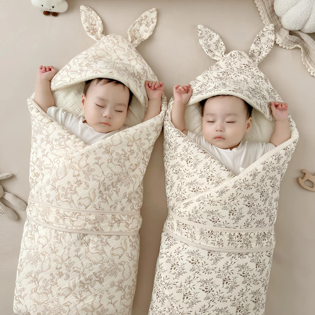 婴儿纯棉产房纯棉新生儿抱被春婴儿包被秋冬加厚抱被可新生儿包被