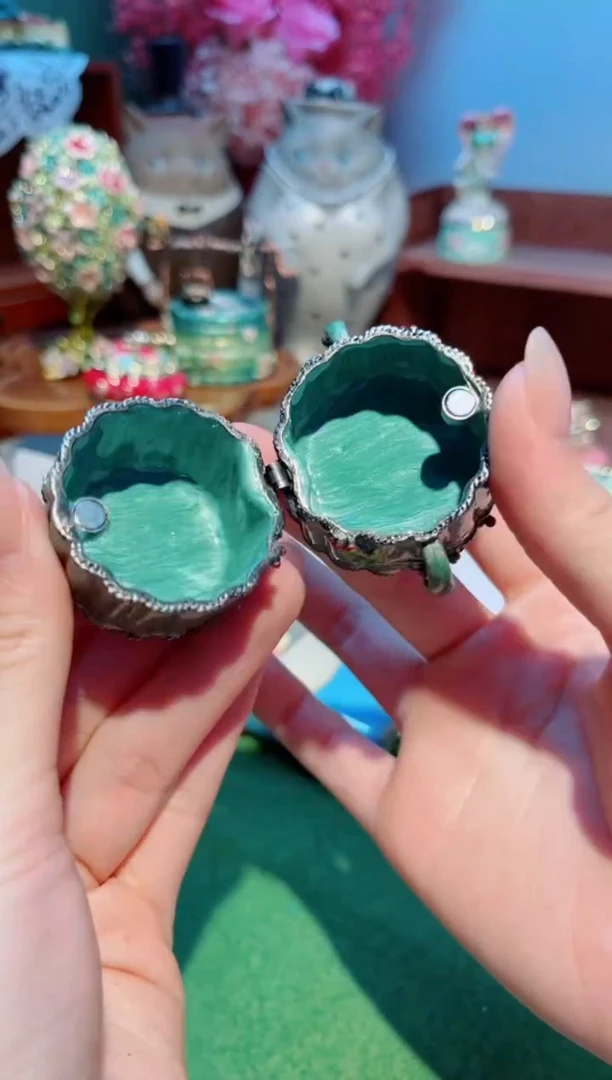 瓷片中古复古福利款珐琅彩首饰盒摆件送人自留