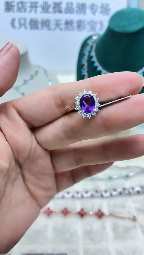 银S925镶嵌戒指水晶482ZB1120产品一个（多样性）