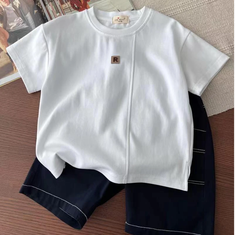 男童夏装套装2025新款儿童夏季潮酷运动服男孩宽松透气休闲两件套