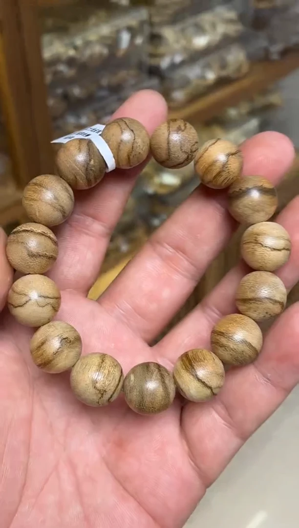 沉香手串 达拉干圆珠单圈虎皮纹1.5多样性发其一