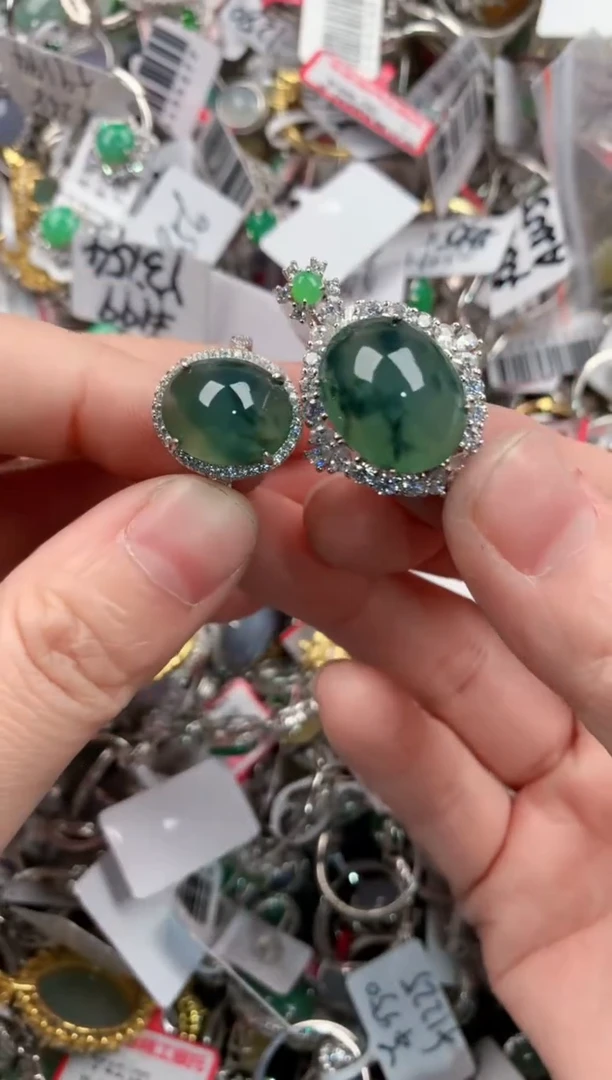 银S925镶嵌戒指翡翠9999-----4