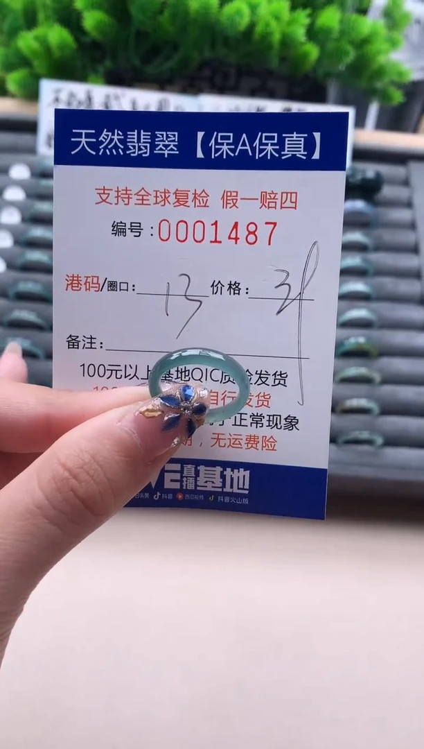 未镶嵌戒指翡翠天然  1487