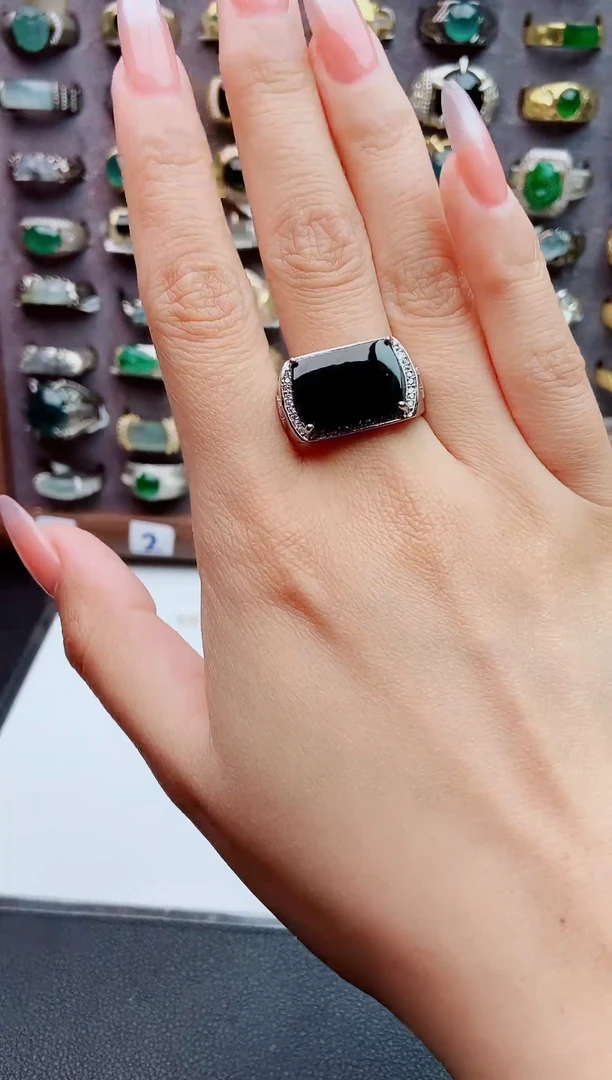 未镶嵌戒指翡翠天然翡翠男戒