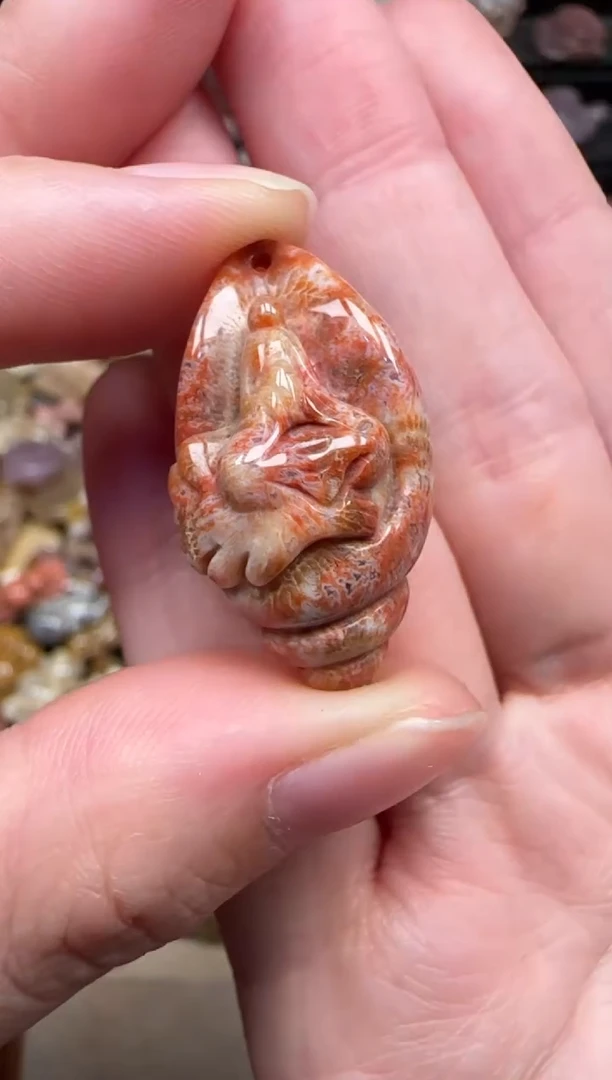 颈饰未镶嵌硅化珊瑚（珊瑚玉）635