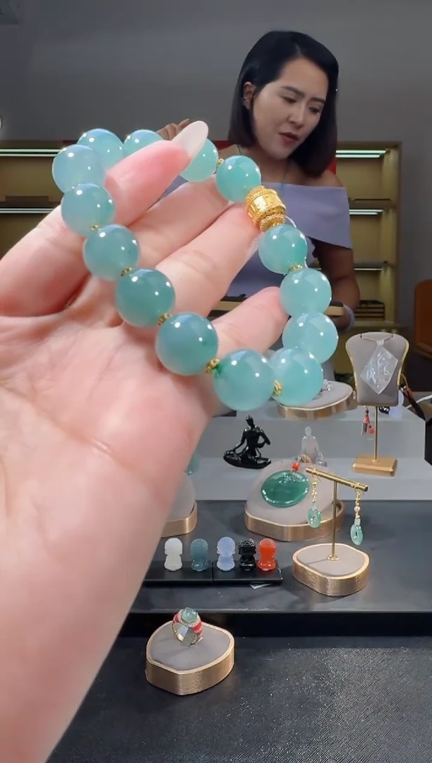 吊坠(不含链)银S925镶嵌翡翠纯天然A货翡翠手串（多样性发其一）