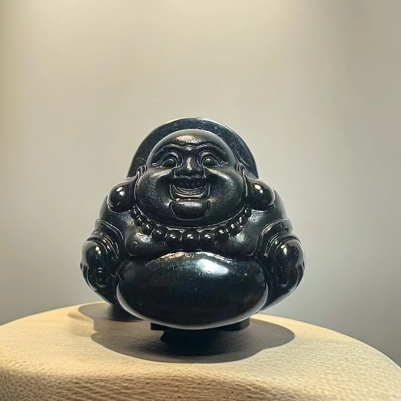墨翠佛公精工雕刻磨砂双抛光尺寸31