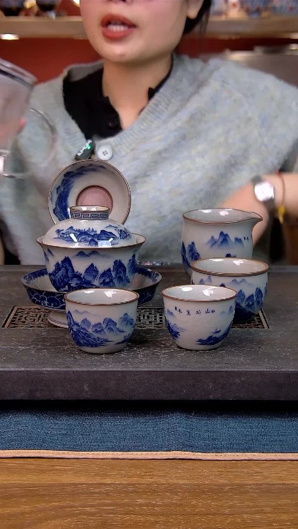 简装家用款6件套 老陶泥开片纹陶瓷茶具