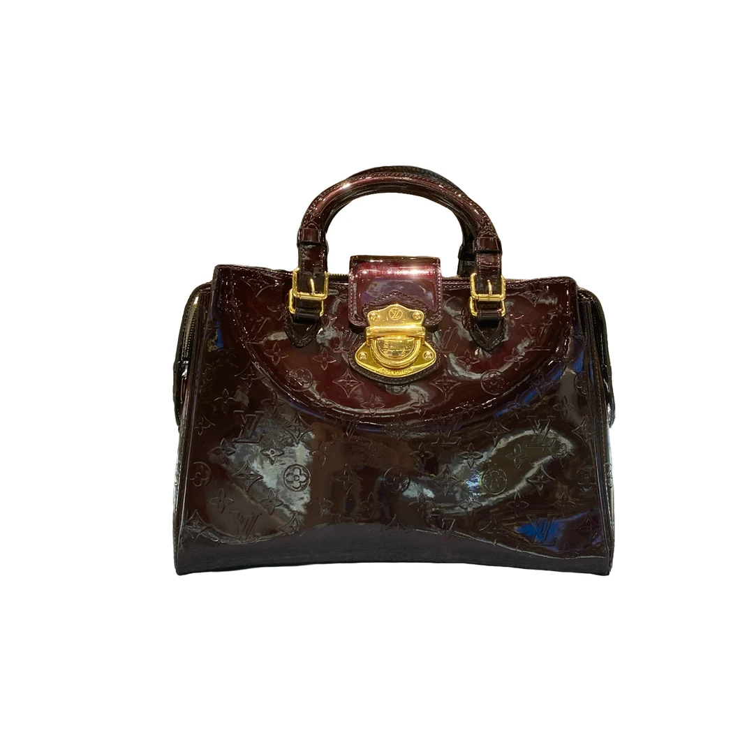 99新 LouisVuitton/路易威登 98新melrose avenue漆皮托特包