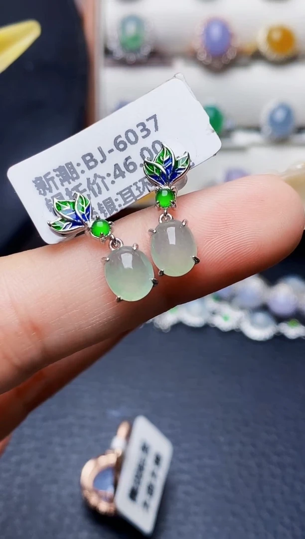 银S925镶嵌戒指翡翠8057