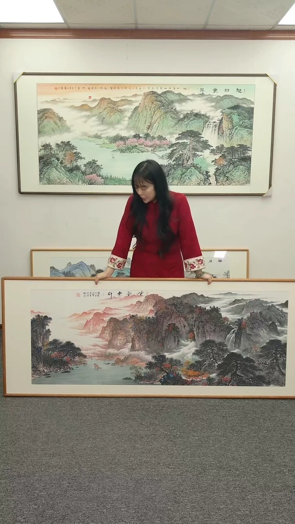 国画紫气东来210*80手绘作品