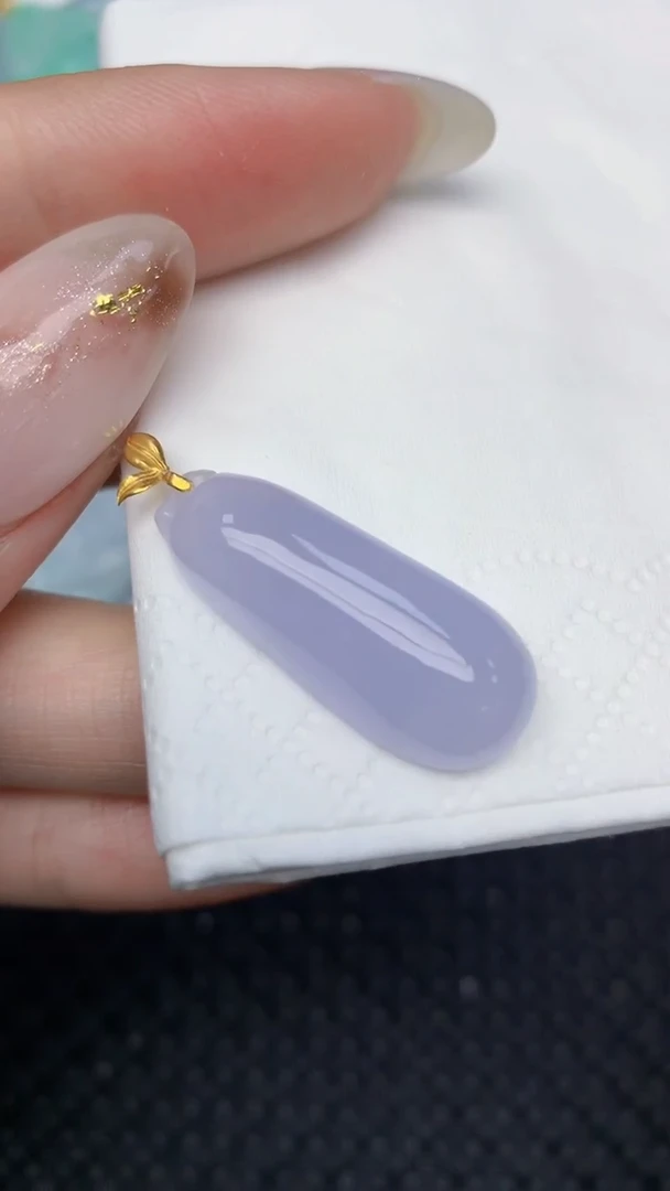 颈饰18K金镶嵌翡翠天然缅甸翡翠a货百元以上9元证书费自理