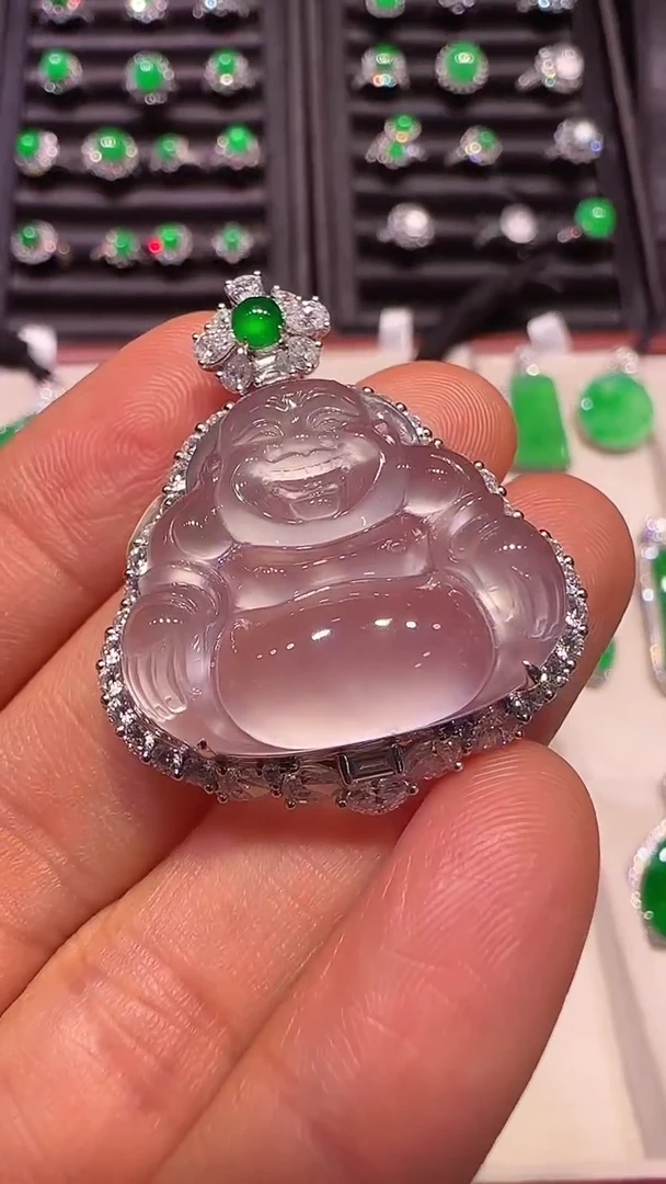 【闪购商品】翡翠颈饰18K金镶嵌佛公