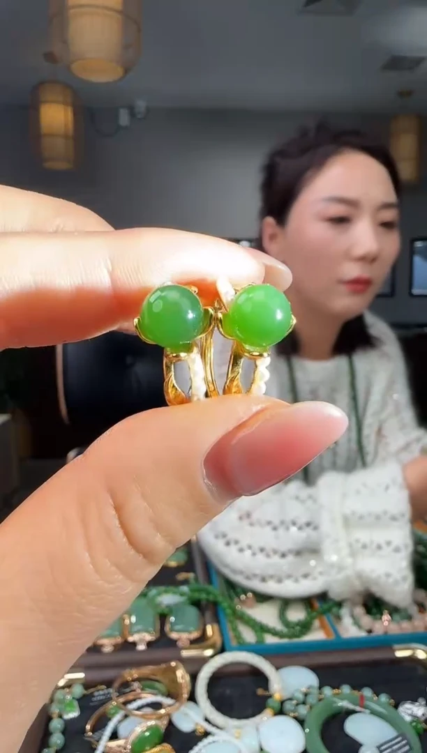 银S925镶嵌戒指和田玉多样性发货拍一发一