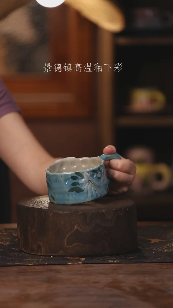 陶瓷景德镇高温釉下手绘陶瓷