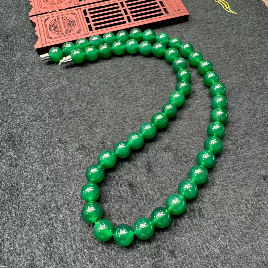 【刘少文】卡10左右星辰耀阳绿玛瑙项链-ML-G139