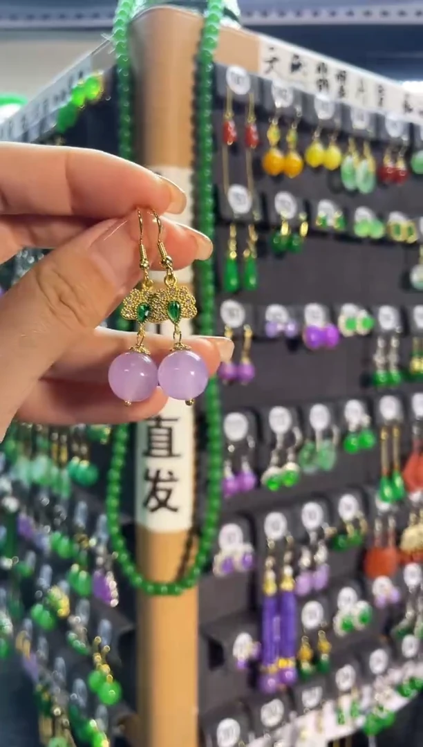 【闪购商品】翡翠耳饰银S925镶嵌583..