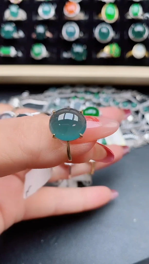 【闪购商品】翡翠戒指银S925镶嵌08606