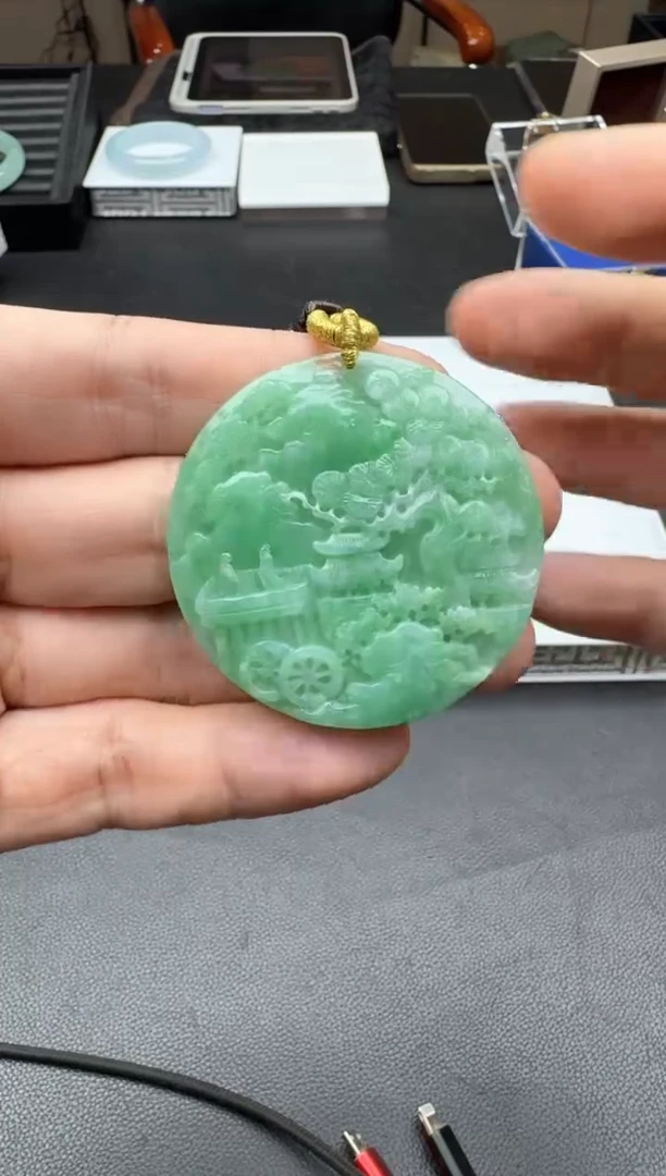 【闪购商品】翡翠颈饰未镶嵌WG02山水牌