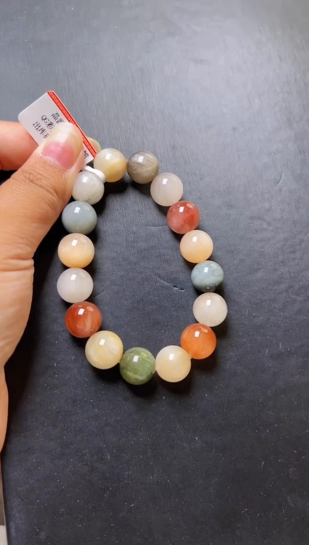 水晶手串未镶嵌彩兔毛手串12m+ M55202X