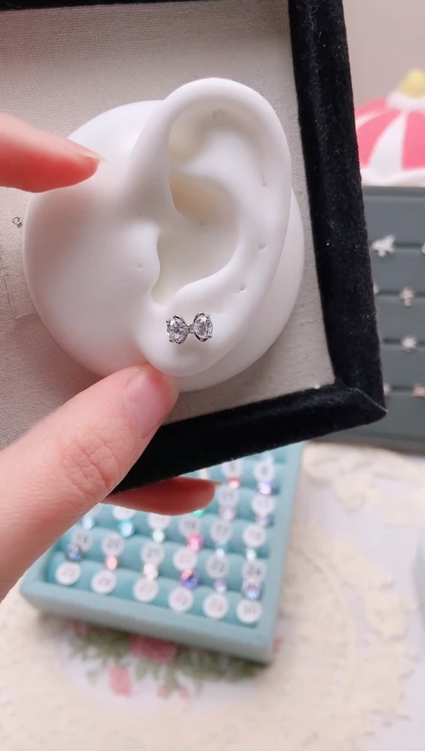 纯铜合金琉璃双爱心蝴蝶结|TS46一只