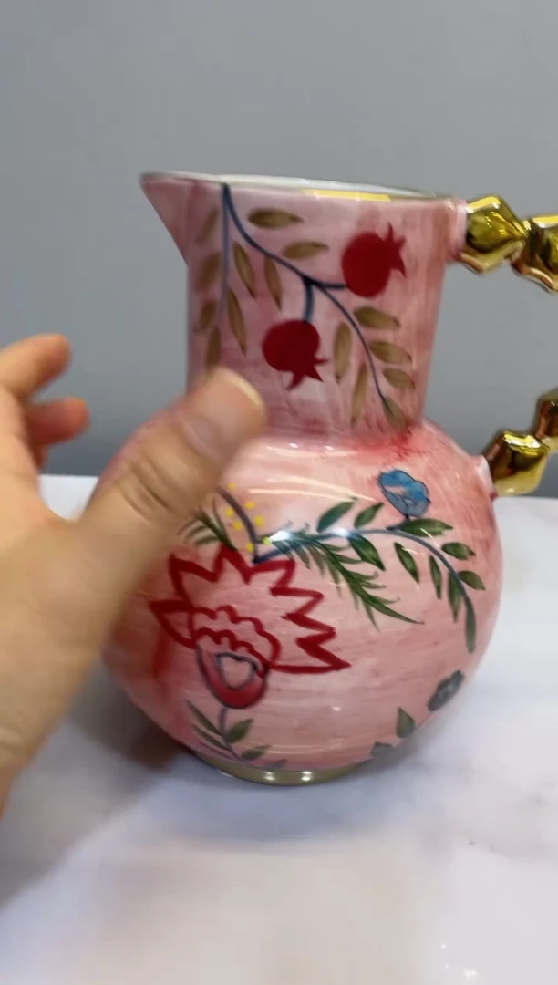 陶瓷手绘花瓶（粉）