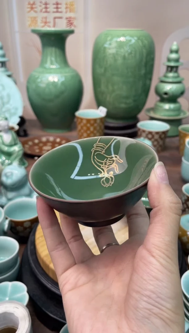 纯手工 特价福利 微瑕 慧仙青瓷