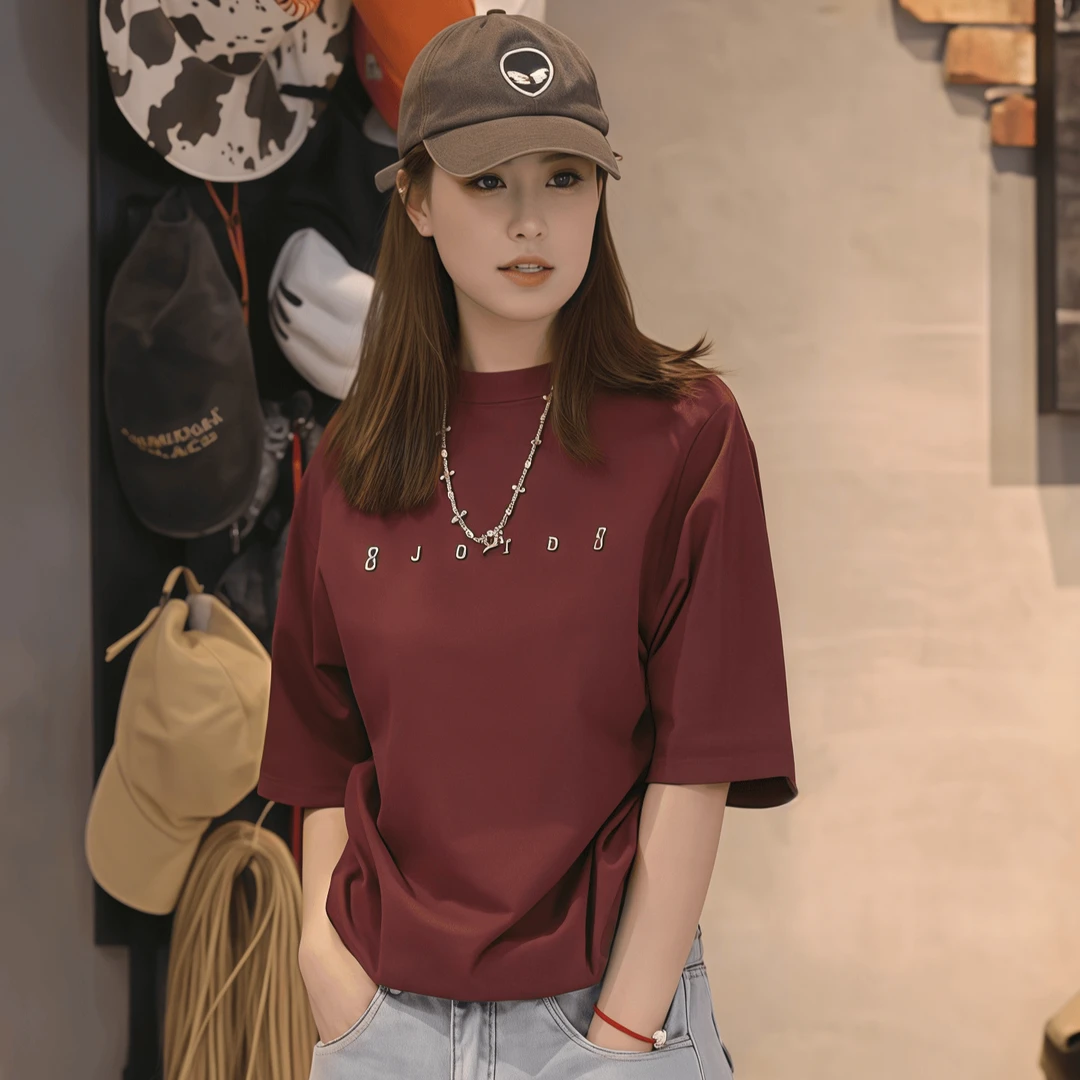 Lahamo/癞蛤蟆重磅夏季纯棉宽松百搭情侣短袖T恤休闲男女半袖圆领