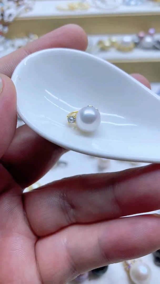 吊坠(不含链)银S925镶嵌淡水珍珠9-10mm