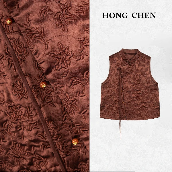 【虹辰,重工刺绣】高端气质绣花棉服马夹高级感优雅新款时尚-HC1972