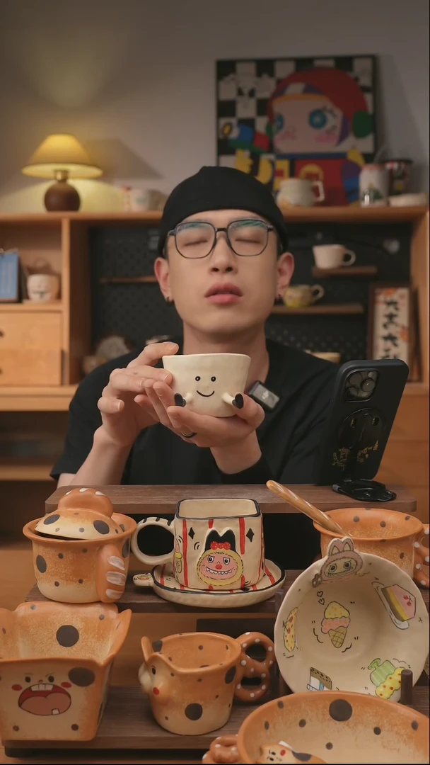 杯子景德镇可爱设计师款陶瓷