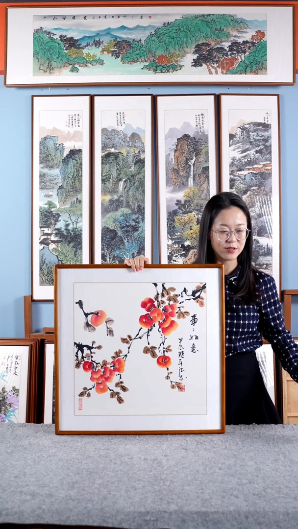 【闪购商品】国画于德忠《事事如意》手绘带框62*62