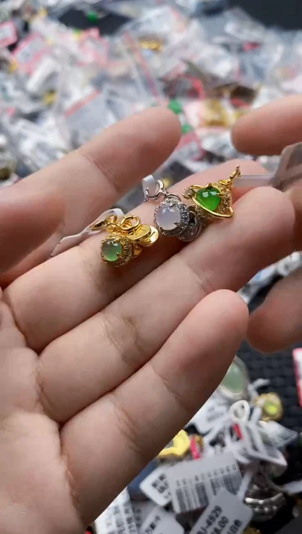 翡翠戒指银S925镶嵌4444---1