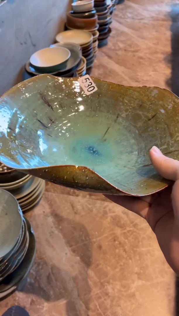 瓷片锦**️530套内绿荷口盘