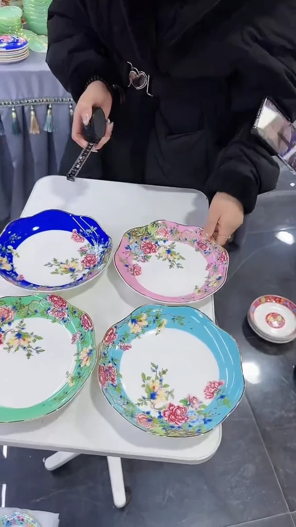 【闪购商品】瓷片景德镇陶瓷花口盘四个