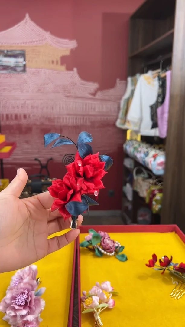 【闪购商品】刺绣非遗绒花（发饰）