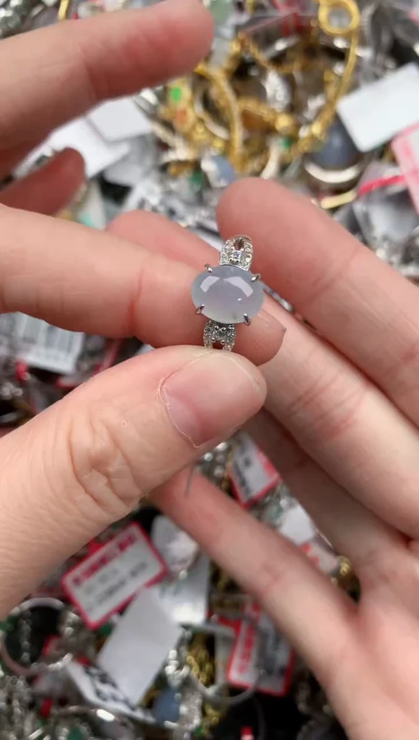 银S925镶嵌戒指翡翠999            1