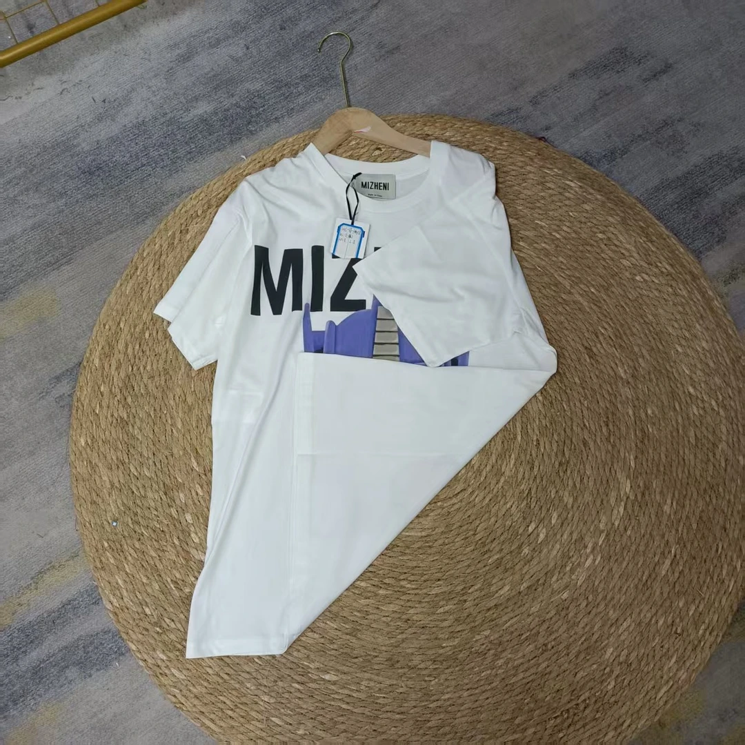 唯琳剪标   7仓H6-10-3468款  MI白色机器人T恤