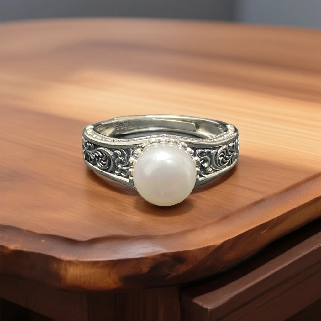 925银戒指 民族风镶嵌戒指 JZ00864