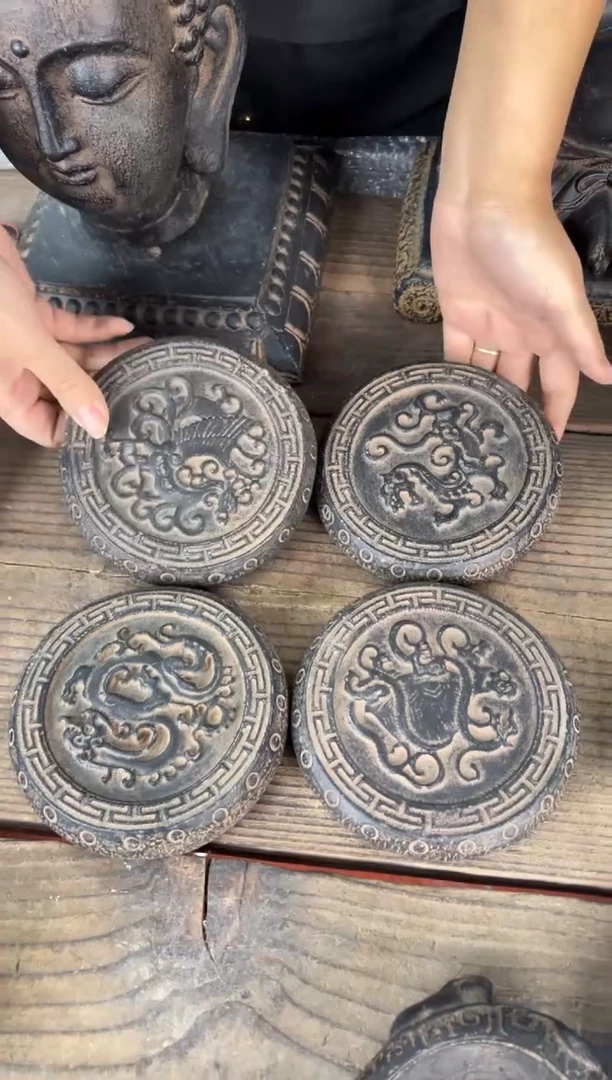 陶土【火山泥】四兽底座一套