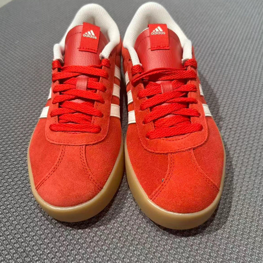 adidas三叶草 女低帮系带板鞋白红红白配色鞋子 KI5079 H