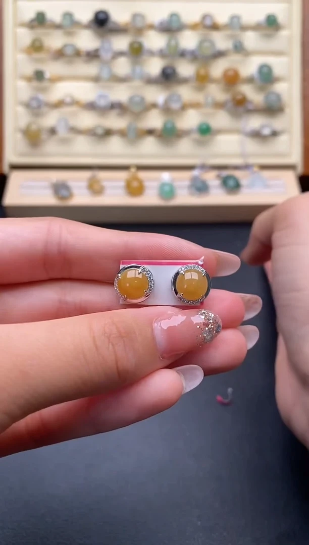 翡翠戒指银S925镶嵌222222+6