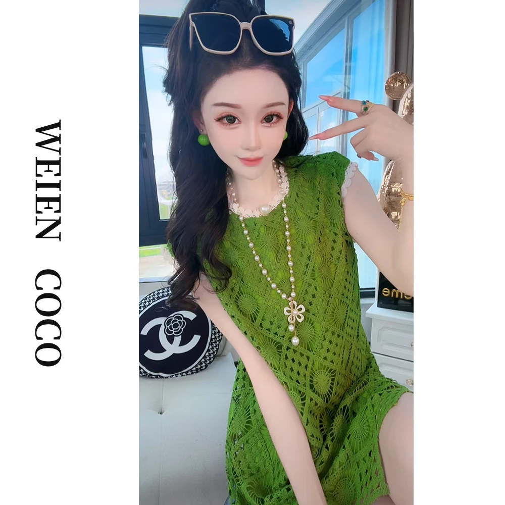 【薇恩COCO】轻奢气质镂空连衣裙长款日常休闲夏季新款女裙K4877