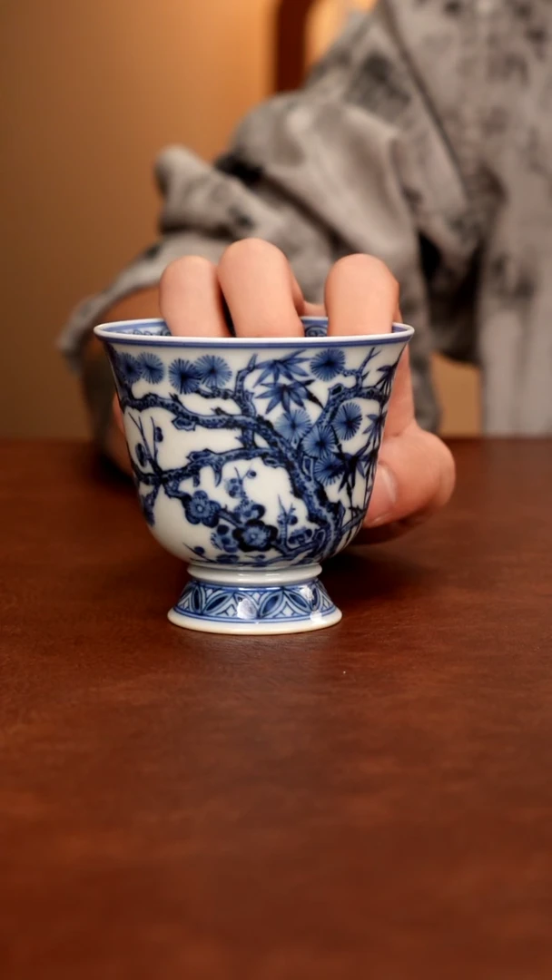 摆件陶k**k景德镇瓷器，青花瓷手绘茶具~